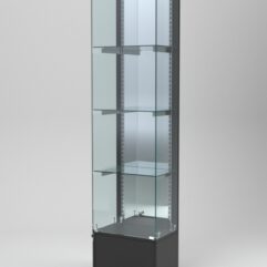 Витрина АСТЕРИЯ №32 (с дверкой, задняя стенка - зеркало), Черный