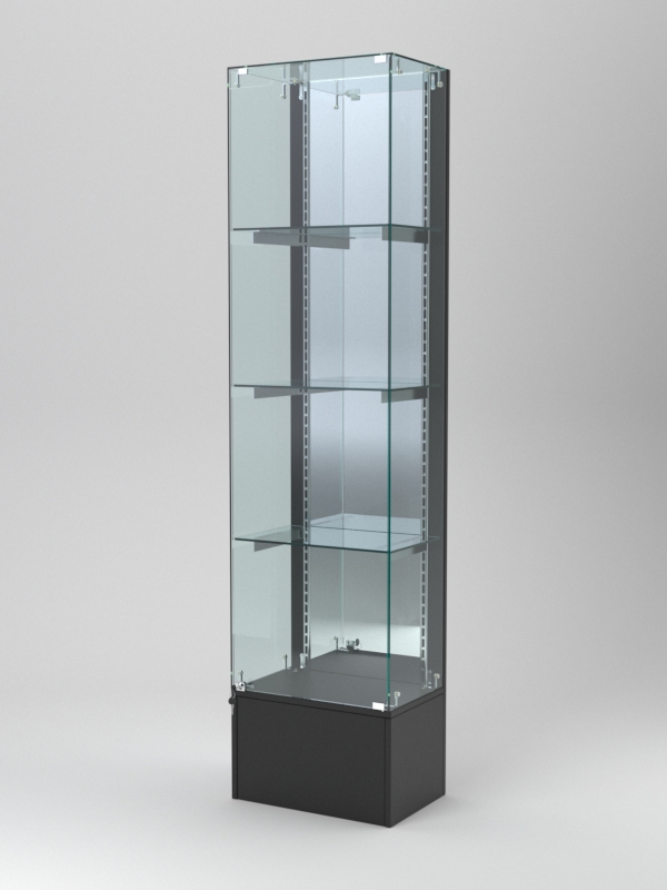 Витрина АСТЕРИЯ №32 (с дверкой, задняя стенка - зеркало), Черный