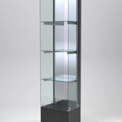 Витрина АСТЕРИЯ №132 (без дверки, задняя стенка - зеркало), Черный