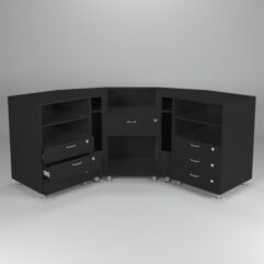 Комплект прилавков КЛАССИКА №8+№9+№1+№9+№8, Черный