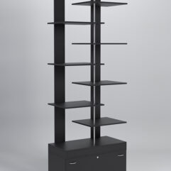 Стеллаж Куб №6 с тумбой Т-16, Черный
