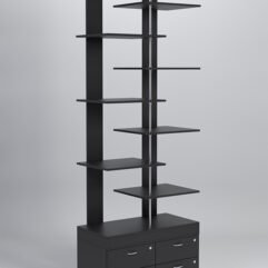 Стеллаж Куб №6 с тумбой Т-19, Черный