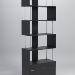 Стеллаж Куб №7 с тумбой Т-16, Черный