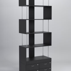 Стеллаж Куб №7 с тумбой Т-19, Черный