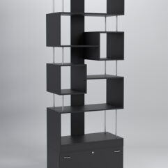 Стеллаж Куб №8 с тумбой Т-16, Черный