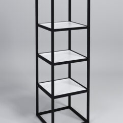 Стеллаж Стронг №3 в стиле ЛОФТ, Белый, металлический каркас черный