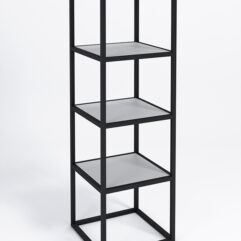 Стеллаж Стронг №3 в стиле ЛОФТ, Серый, металлический каркас черный