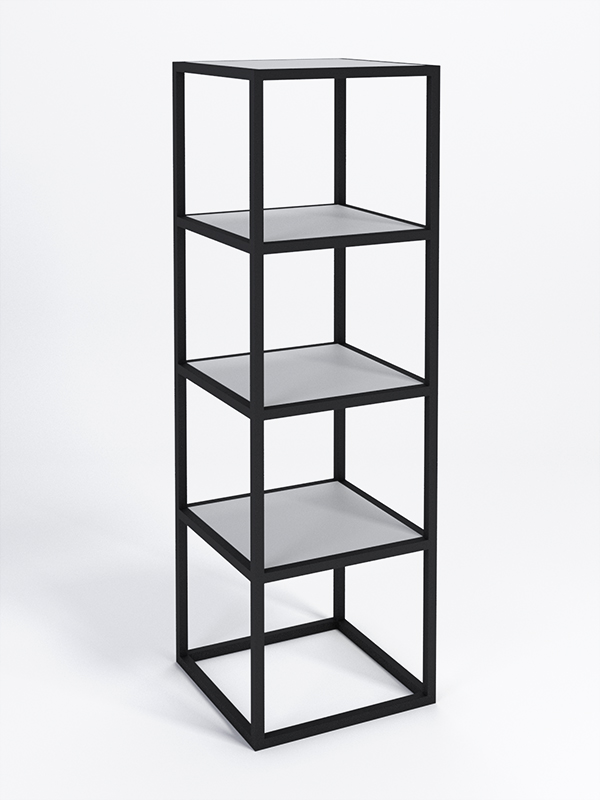 Стеллаж Стронг №3 в стиле ЛОФТ, Серый, металлический каркас черный