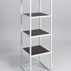 Стеллаж Стронг №3 в стиле ЛОФТ, Дуб Венге, металлический каркас белая ночь