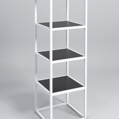 Стеллаж Стронг №3 в стиле ЛОФТ, Черный, металлический каркас белый