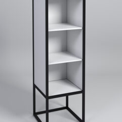 Стеллаж Стронг №3А в стиле ЛОФТ, Белый, металлический каркас черный