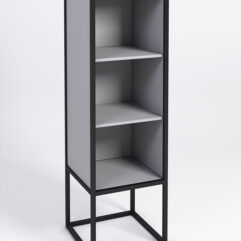 Стеллаж Стронг №3А в стиле ЛОФТ, Серый, металлический каркас черный