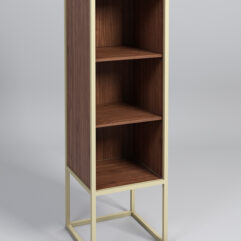 Стеллаж Стронг №3А в стиле ЛОФТ, Орех, металлический каркас бежевый