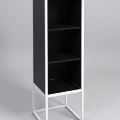 Стеллаж Стронг №3А в стиле ЛОФТ, Черный, металлический каркас белый