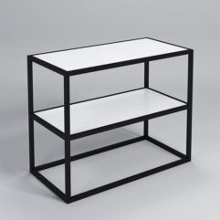 Стеллаж Стронг №4 в стиле ЛОФТ, Белый, металлический каркас черный