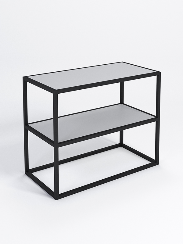 Стеллаж Стронг №4 в стиле ЛОФТ, Серый, металлический каркас черный