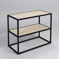 Стеллаж Стронг №4 в стиле ЛОФТ, Дуб Сонома, металлический каркас черный