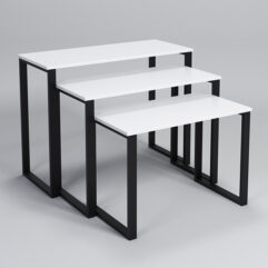 Комплект подиумов Стронг в стиле ЛОФТ, Белый, металлический каркас черный