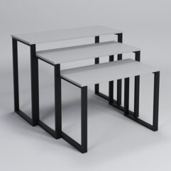 Комплект подиумов Стронг в стиле ЛОФТ, Серый, металлический каркас черный