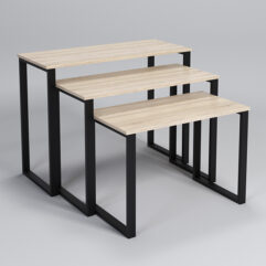 Комплект подиумов Стронг в стиле ЛОФТ, Дуб Сонома, металлический каркас черный