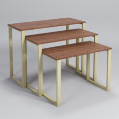 Комплект подиумов Стронг в стиле ЛОФТ, Орех, металлический каркас бежевый