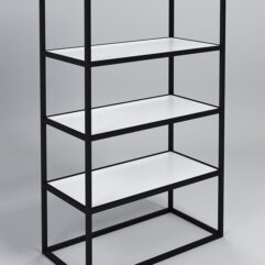 Стеллаж Стронг №1 в стиле ЛОФТ, Белый, металлический каркас черный