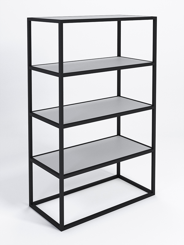 Стеллаж Стронг №1 в стиле ЛОФТ, Серый, металлический каркас черный