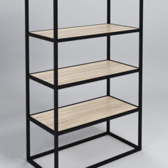 Стеллаж Стронг №1 в стиле ЛОФТ, Дуб Сонома, металлический каркас черный