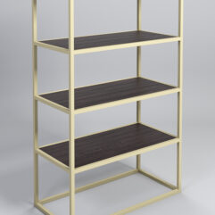 Стеллаж Стронг №1 в стиле ЛОФТ, Дуб Венге, металлический каркас бежевый