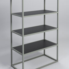 Стеллаж Стронг №1 в стиле ЛОФТ, Черный, металлический каркас серый агат