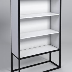 Стеллаж Стронг №1А в стиле ЛОФТ, Белый, металлический каркас черный