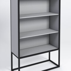 Стеллаж Стронг №1А в стиле ЛОФТ, Серый, металлический каркас черный