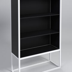 Стеллаж Стронг №1А в стиле ЛОФТ, Черный, металлический каркас белый