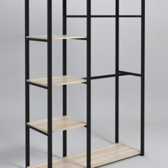 Стеллаж Стронг №10 в стиле ЛОФТ, Дуб Сонома, металлический каркас черный