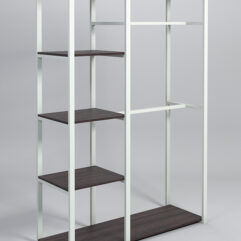 Стеллаж Стронг №10 в стиле ЛОФТ, Дуб Венге, металлический каркас белая ночь