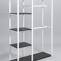 Стеллаж Стронг №10 в стиле ЛОФТ, Черный, металлический каркас белый