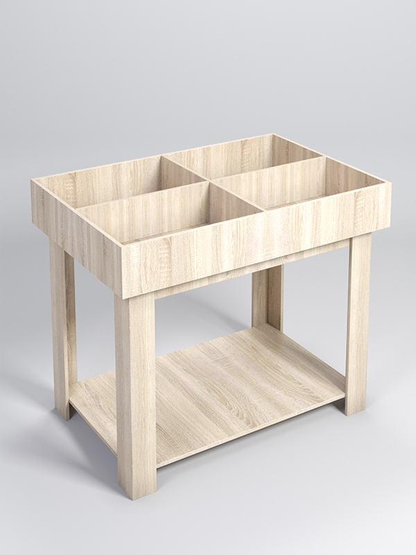 Корзина для распродаж из ДСП на 4 ячейки, Дуб Сонома