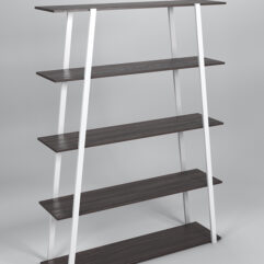 Стеллаж Стронг №11 в стиле ЛОФТ, Каркас-Белый, полки -Дуб Венге