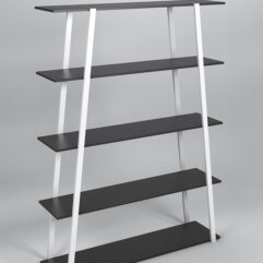 Стеллаж Стронг №11 в стиле ЛОФТ, Каркас - Белый, полки - Черные