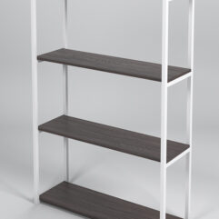 Стеллаж Стронг №12 в стиле ЛОФТ, Каркас -Белый, Полки - Дуб Венге