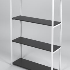 Стеллаж Стронг №12 в стиле ЛОФТ, Каркас -Белый, полки - Черные