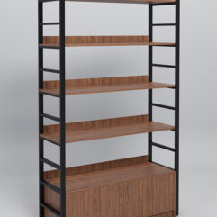 Модуль 1200мм стеллажной системы Стронг в стиле ЛОФТ, Орех