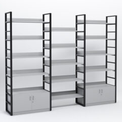 Комплект модулей 2860мм стеллажной системы Стронг в стиле ЛОФТ, Серый