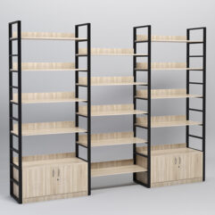 Комплект модулей 2860мм стеллажной системы Стронг в стиле ЛОФТ, Дуб Сонома
