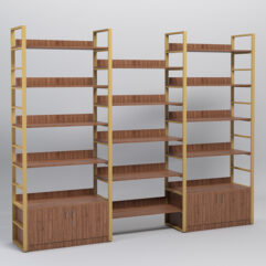 Комплект модулей 2860мм стеллажной системы Стронг в стиле ЛОФТ, Орех