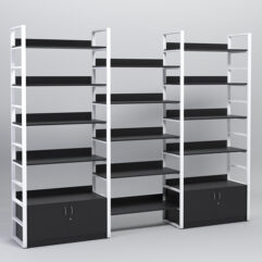 Комплект модулей 2860мм стеллажной системы Стронг в стиле ЛОФТ, Черный