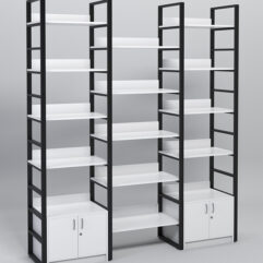 Комплект модулей 1960мм стеллажной системы Стронг в стиле ЛОФТ, Белый