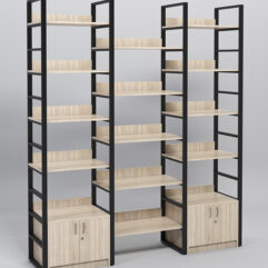 Комплект модулей 1960мм стеллажной системы Стронг в стиле ЛОФТ, Дуб Сонома