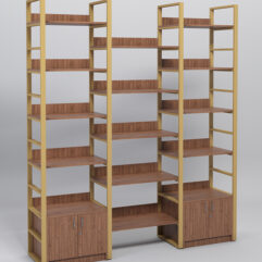 Комплект модулей 1960мм стеллажной системы Стронг в стиле ЛОФТ, Орех