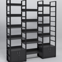 Комплект модулей 1960мм стеллажной системы Стронг в стиле ЛОФТ, Черный